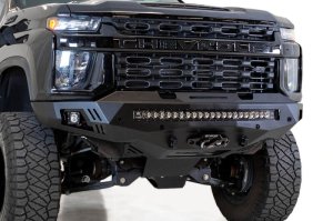 Chevrolet Silverado 3500 Bumper - Front - Addictive Desert Designs - Stealth Fighter - Hammer Black with Satin Black Panels - `20-`27 Chevrolet Silverado 3500 Bumper - Front - Addictive Desert Designs - Stealth Fighter - Hammer Black with Satin Black Panels - `20-`27